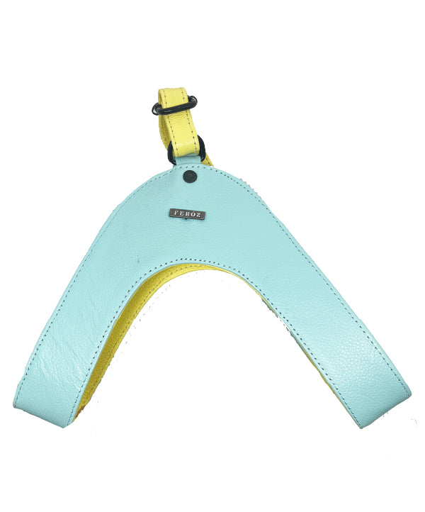 Baby Blue - Yellow lemon Dog Leather harness